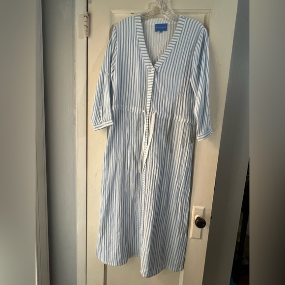 Alice Walk Cotton Gauze Maxi Striped Dress S - Picture 11 of 13